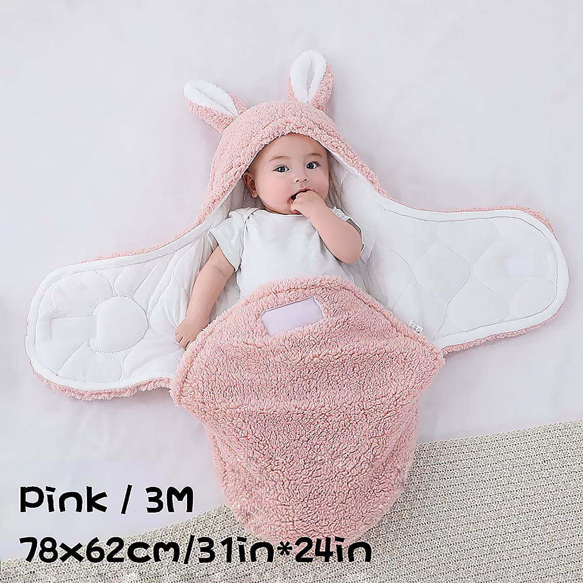 Warm Baby Swaddle Blanket Plush Newborn Sleep Sack-8