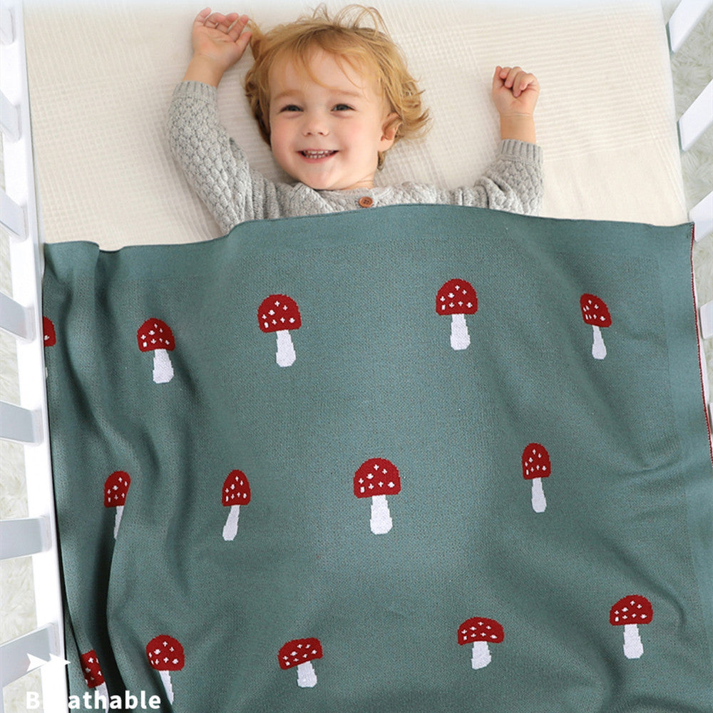 Needle Cotton Mushroom Jacquard Baby Blanket