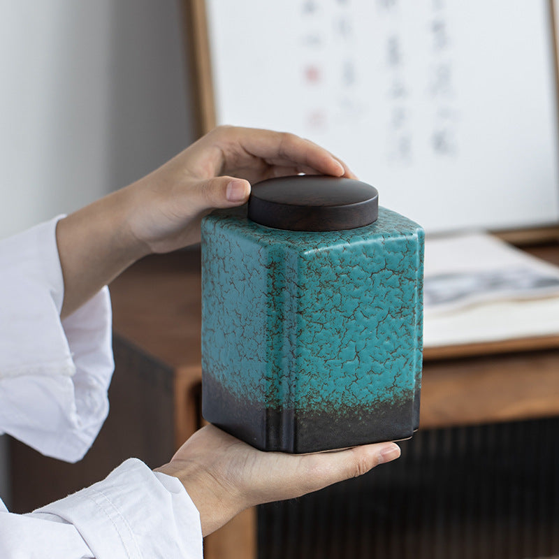 Haushaltstee Caddy Kiln Transmutation Keramik Tee Dosen