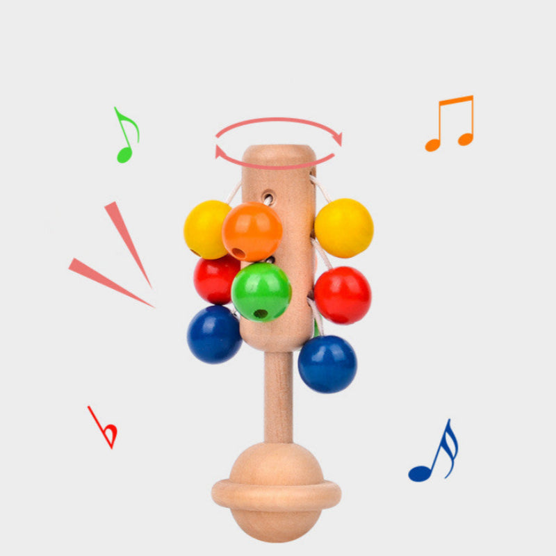 Wooden Rattles Rainbow Handbell Orff Musical Instruments