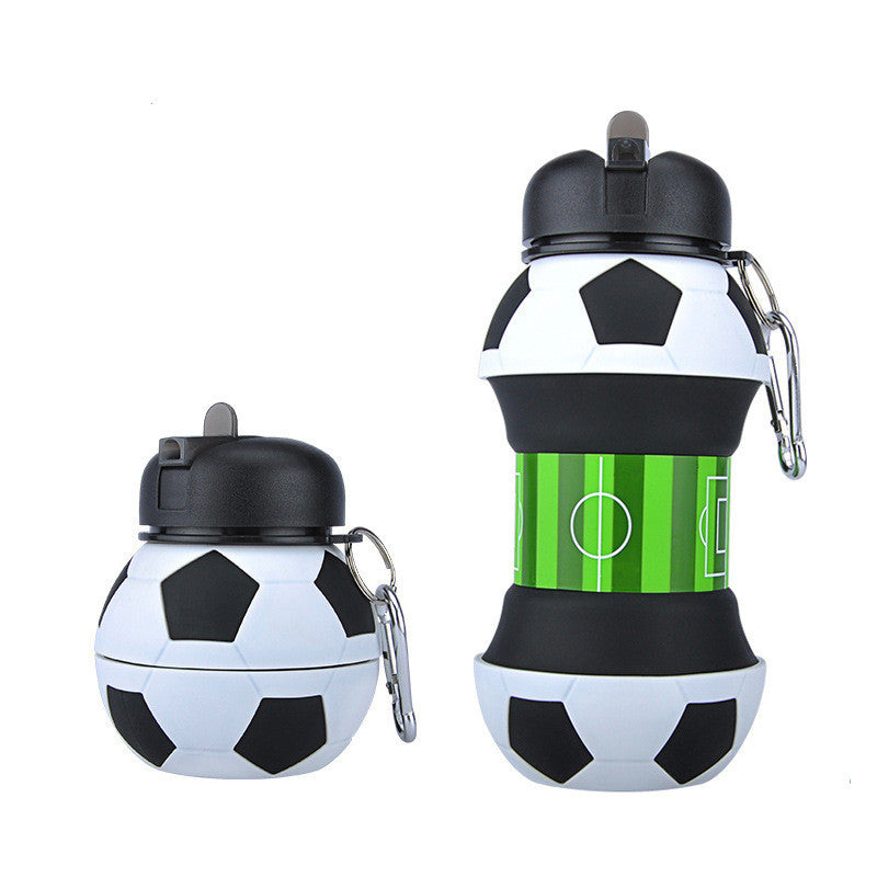 Football Silicone Water Bottle Collapsible Soccer Cup