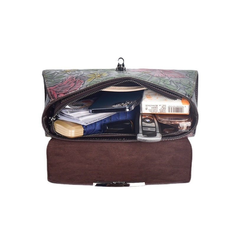 Oftback im Retro -Retro -Retro -Tasche mit oberster Ebene