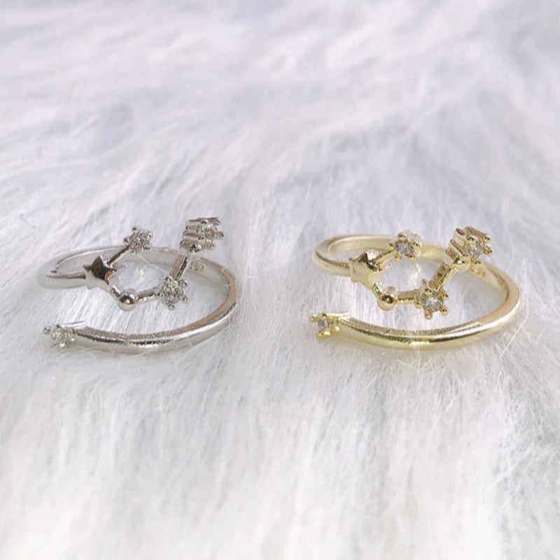 Zodiac Star Ring for Women – Adjustable Astrological Jewelry Gift