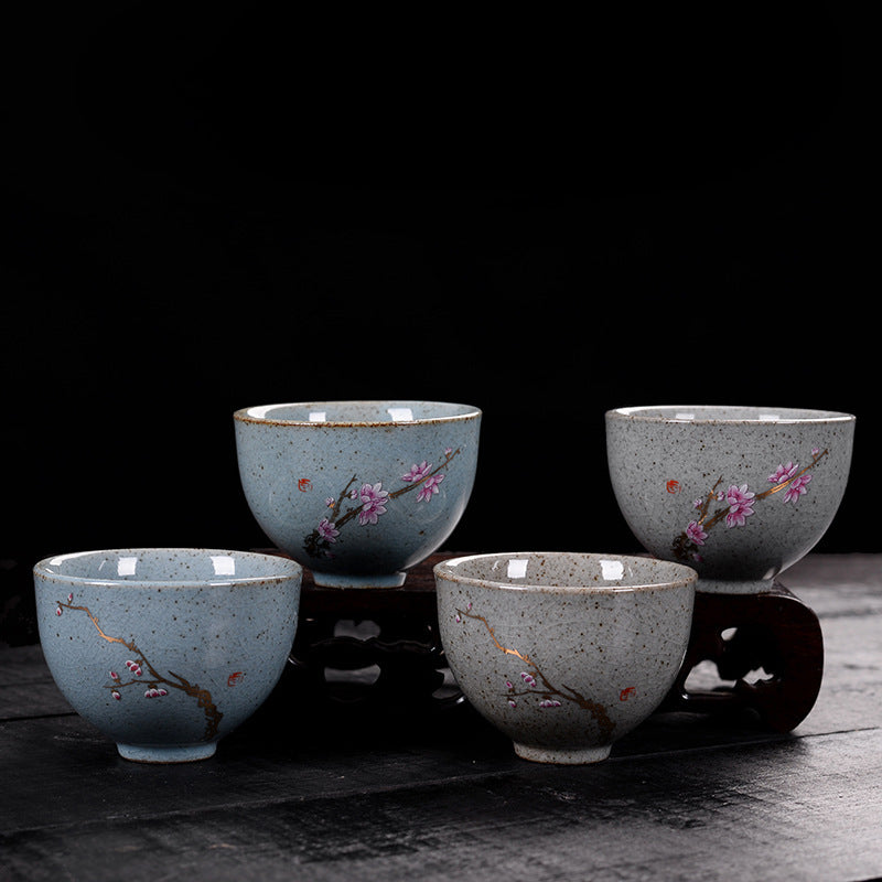 Retro Official Kiln Crackle Plum Blossom Kungfu Teacup-1