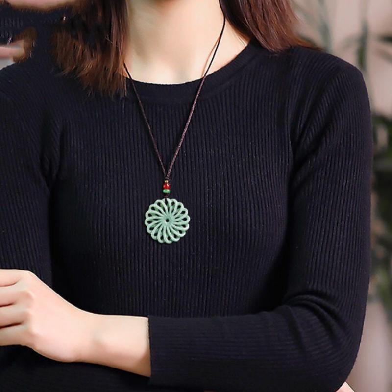 Männer und Frauen Jade -Pendelleisen -Eisneckkette