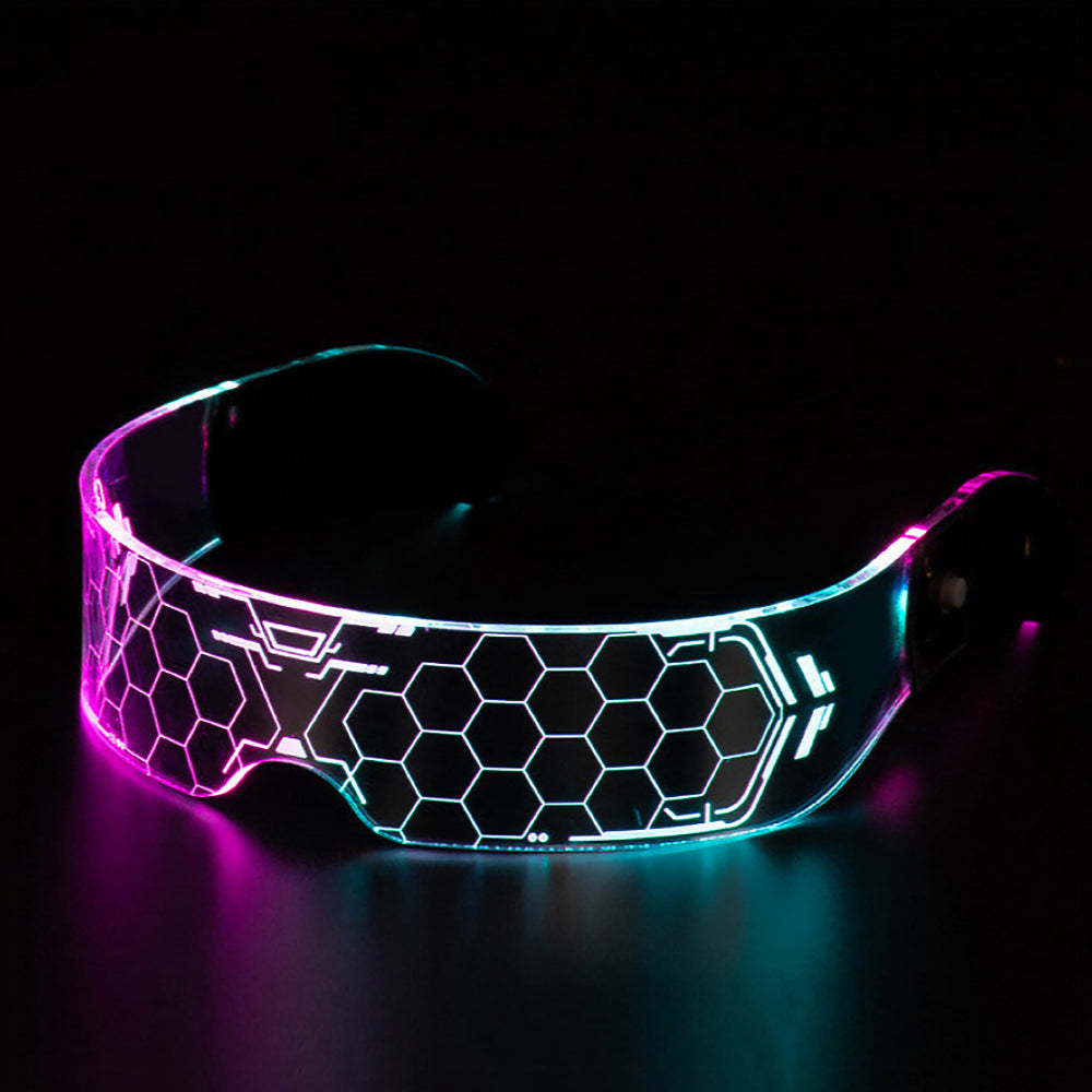 LED Luminous Futuristic Glasses Rave Party Festival Goggles-10