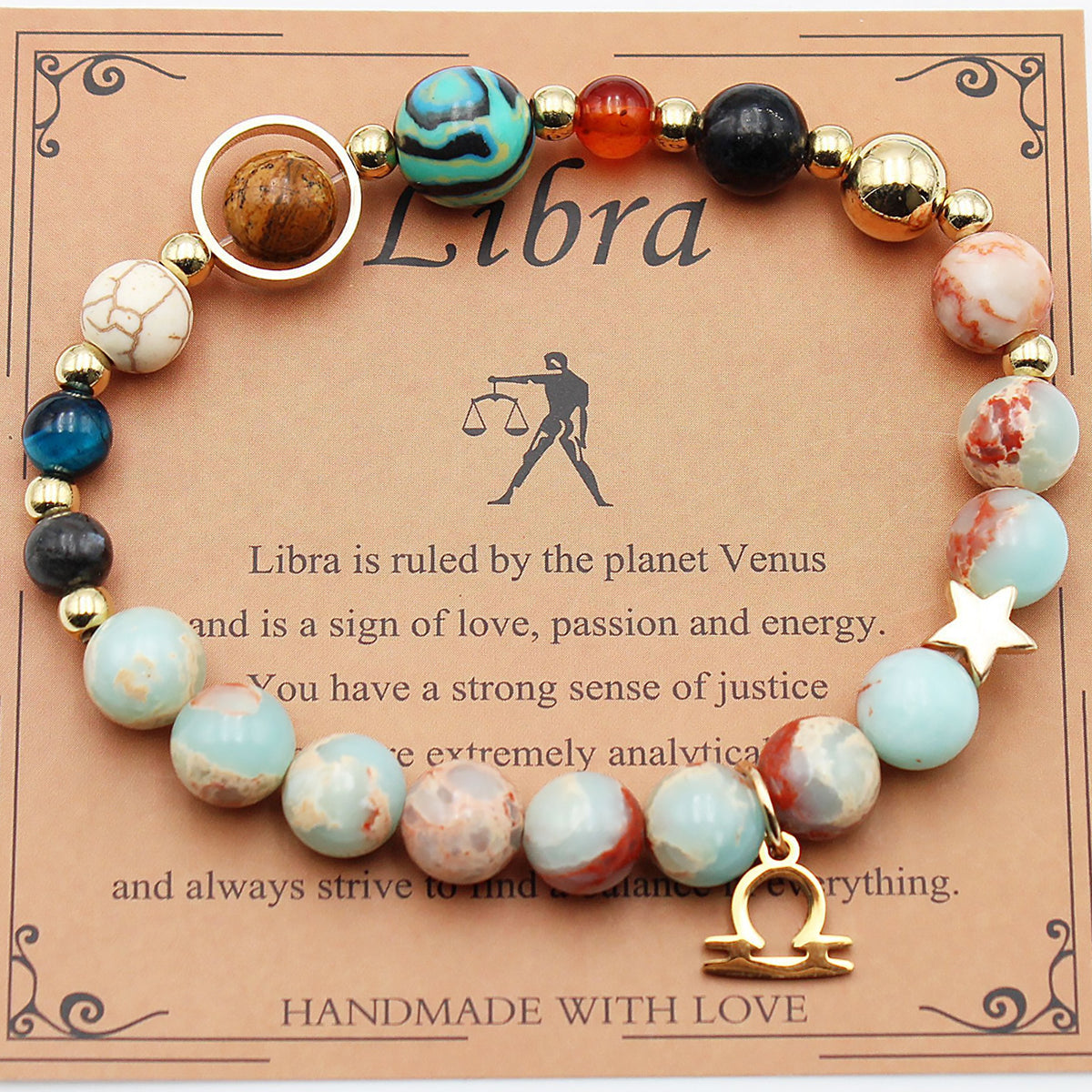 Zodiac Bracelet with Natural Agate & Shoushan Stone 12 Constellations-13