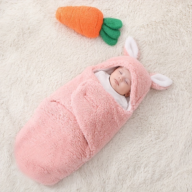 Super Soft Baby Sleeping Bag Fluffy Fleece Swaddle Blankets Unisex Baby Wrap