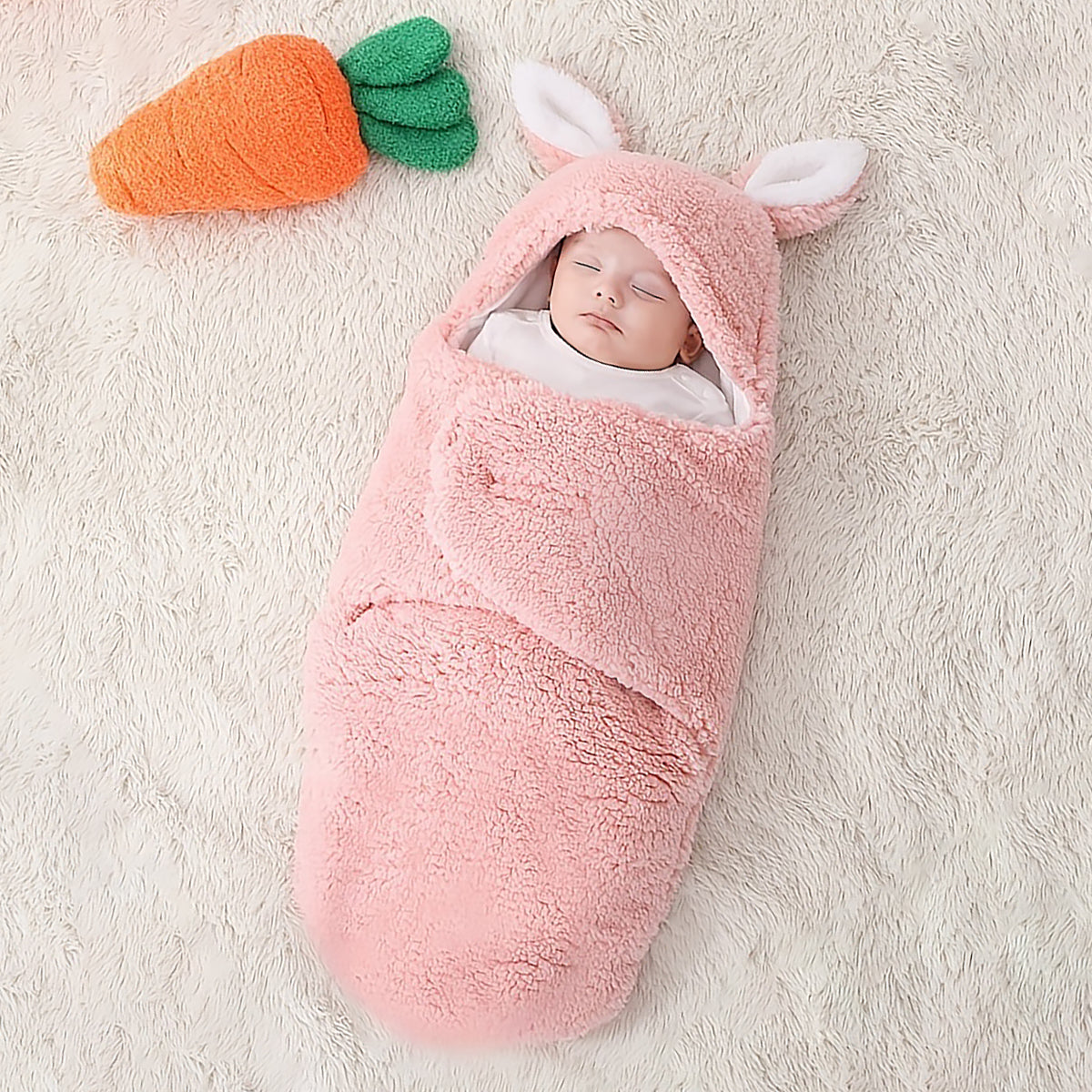 Warm Baby Swaddle Blanket Plush Newborn Sleep Sack-4