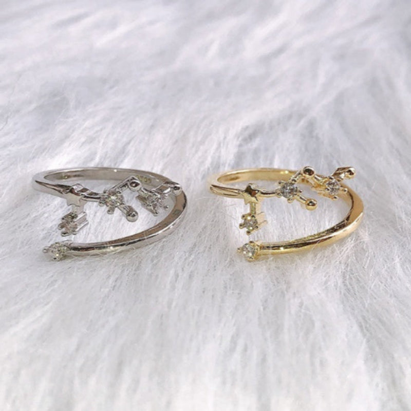 Zodiac Star Ring for Women – Adjustable Astrological Jewelry Gift