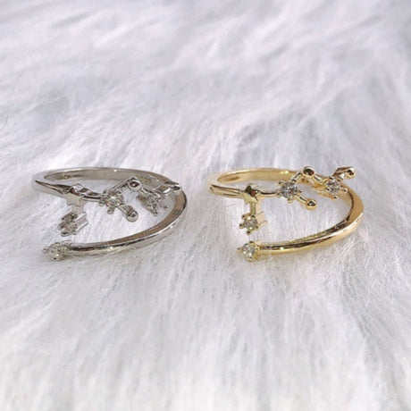 Zodiac Star Ring for Women – Adjustable Astrological Jewelry Gift