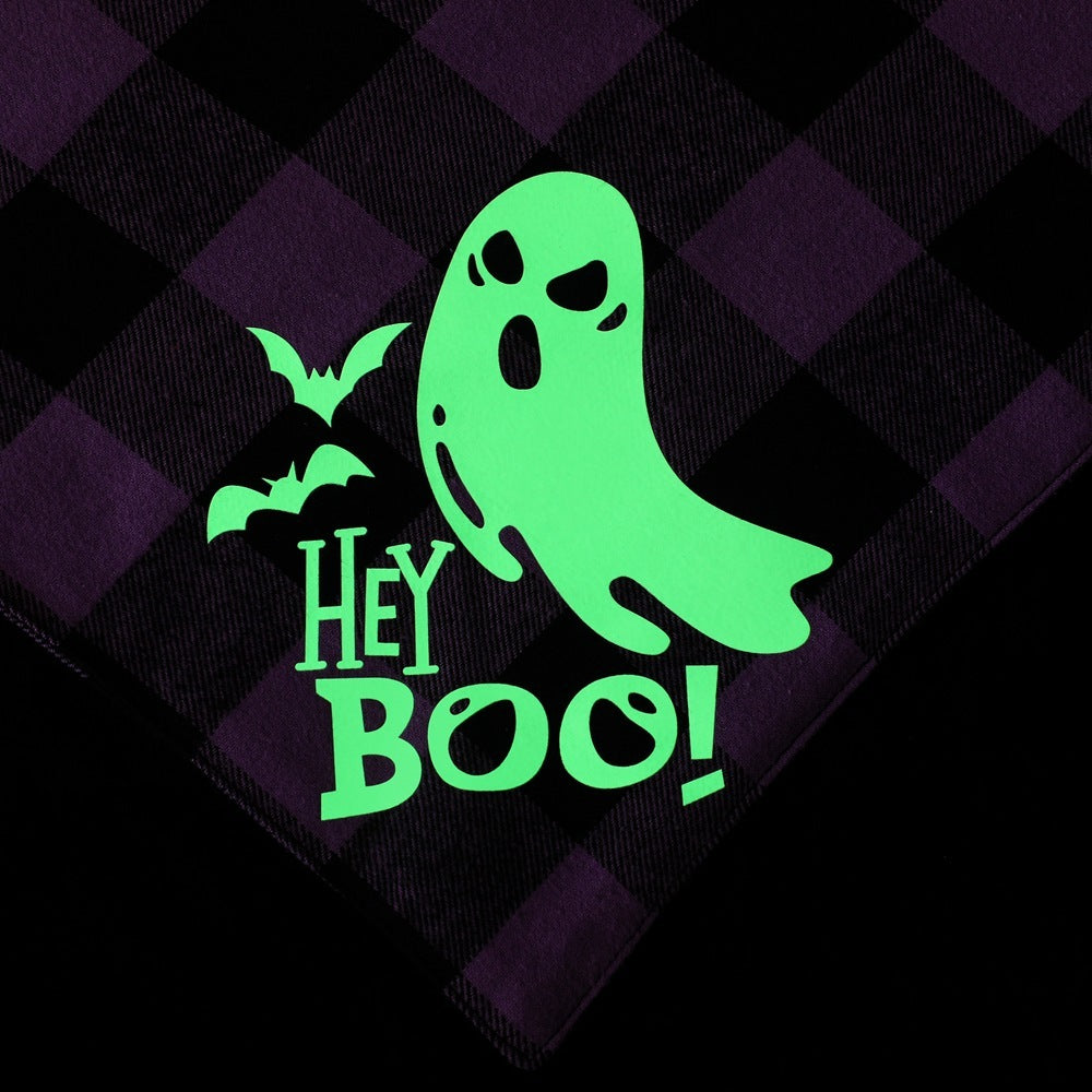 Luminous Halloween Dog Bandana Glow in the Dark Pumpkin Bat Scarf-8
