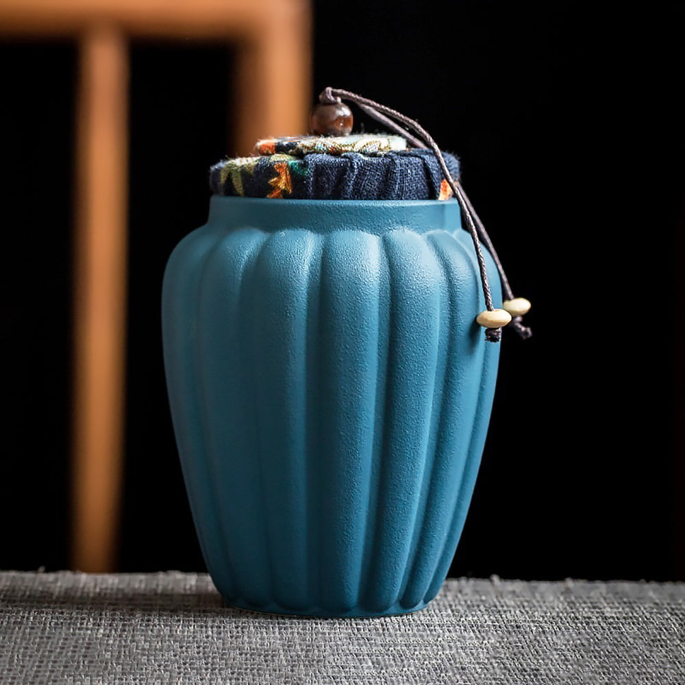 Chinese Ceramic Tea Jar Retro Glaze Kiln Sealed Canister Gift-13