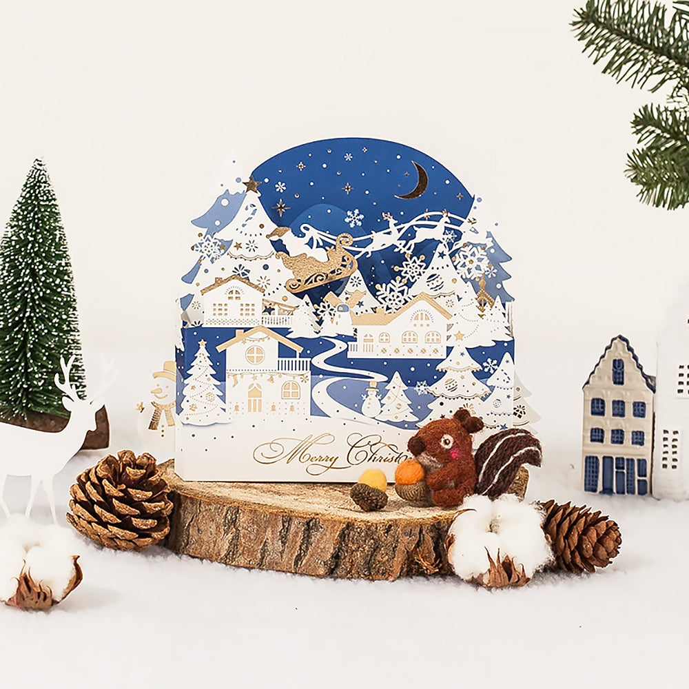 Three Dimensional Christmas Greeting Card Holiday Gift Card-4