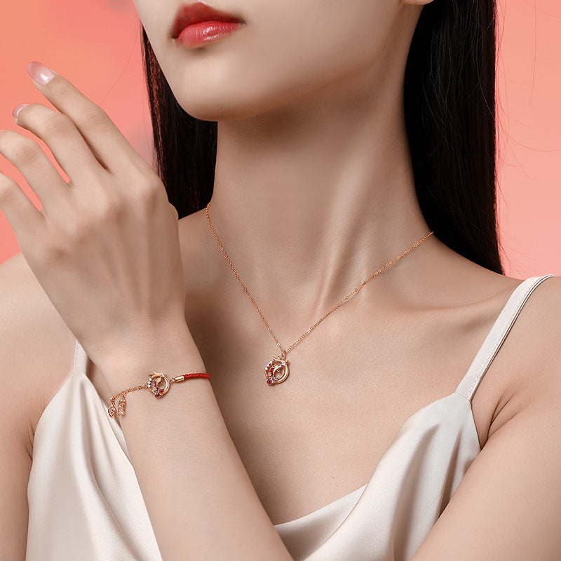 Koi Pendant Necklace Clavicle Chain & Birthday Gift for Wife-4