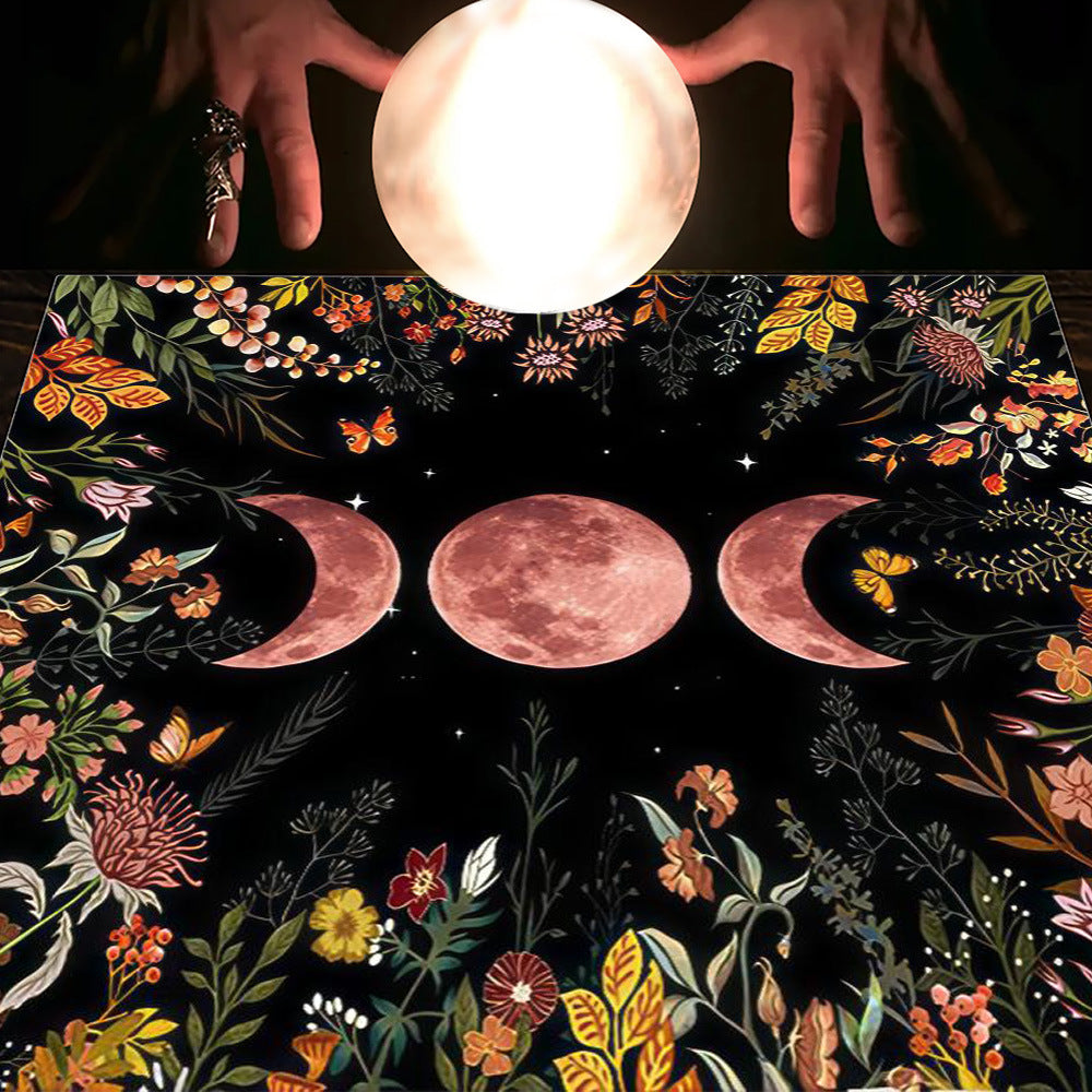 Tarot Table Cloth Moon Sun Lucky Tree Flannel Tablecloth-16