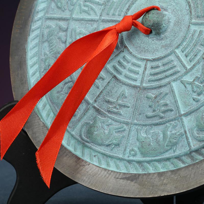 Antique Bagua brass mirror with flat Tai design