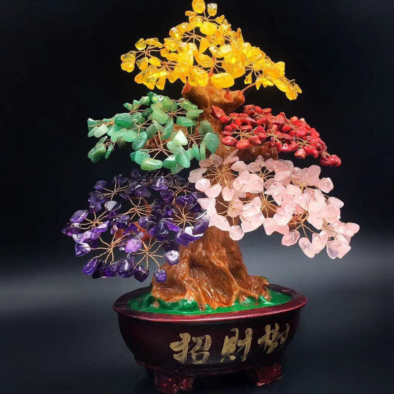 Natural Crystal Fortune Tree fünf Elemente Lucky Tree Ornament