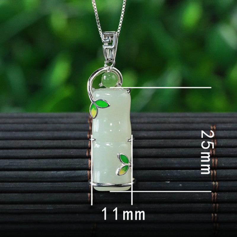 Sterling Silber Natural Hetian Jade Anhänger