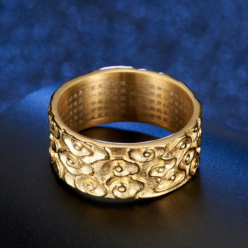 Chinesischer Stil Buddhist verheißungsvoll Wolkenherz Sutra Ring