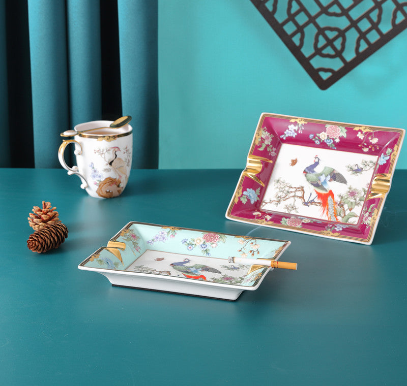 Goldmalerei Haushalt Wohnzimmer großer Keramik -Aschenbecher