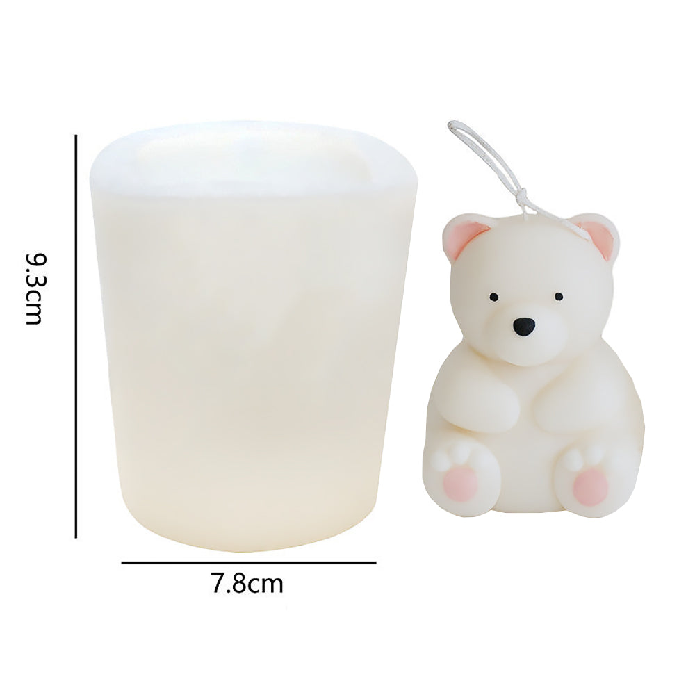 Cute 3D Bear Scented Candle Mold Incense Making Tools-5