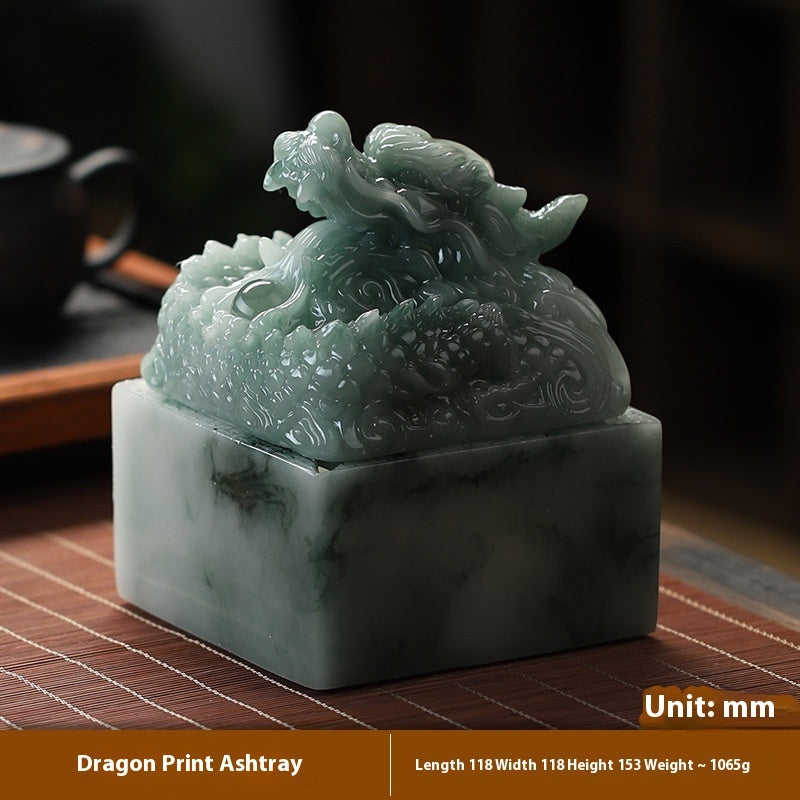 Harz Jade Chinese Dragon gedruckt Aschenbecher
