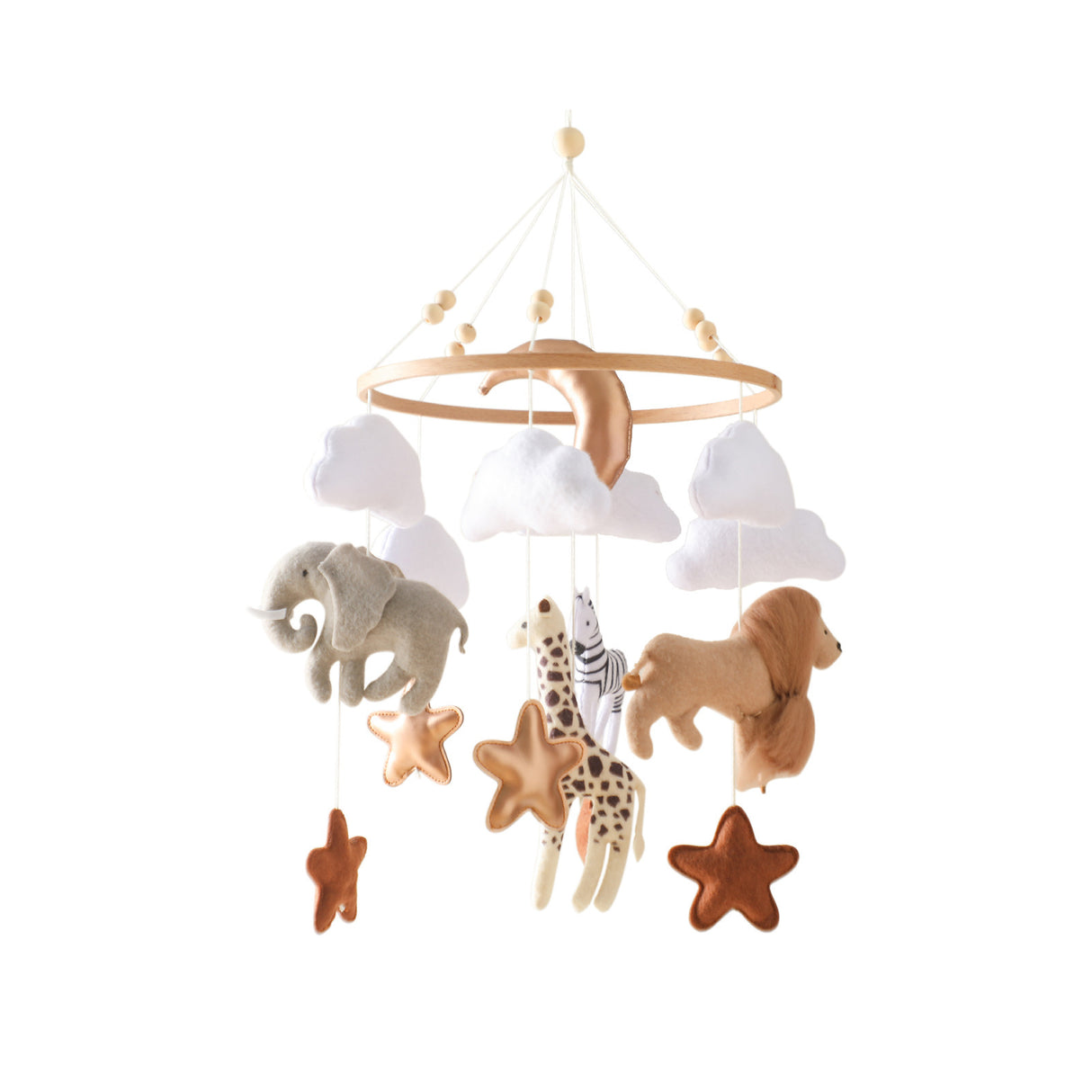 Crib Animal Cloud Moon Bed Bell Hand-eye Coordination Decoration Wind Chimes