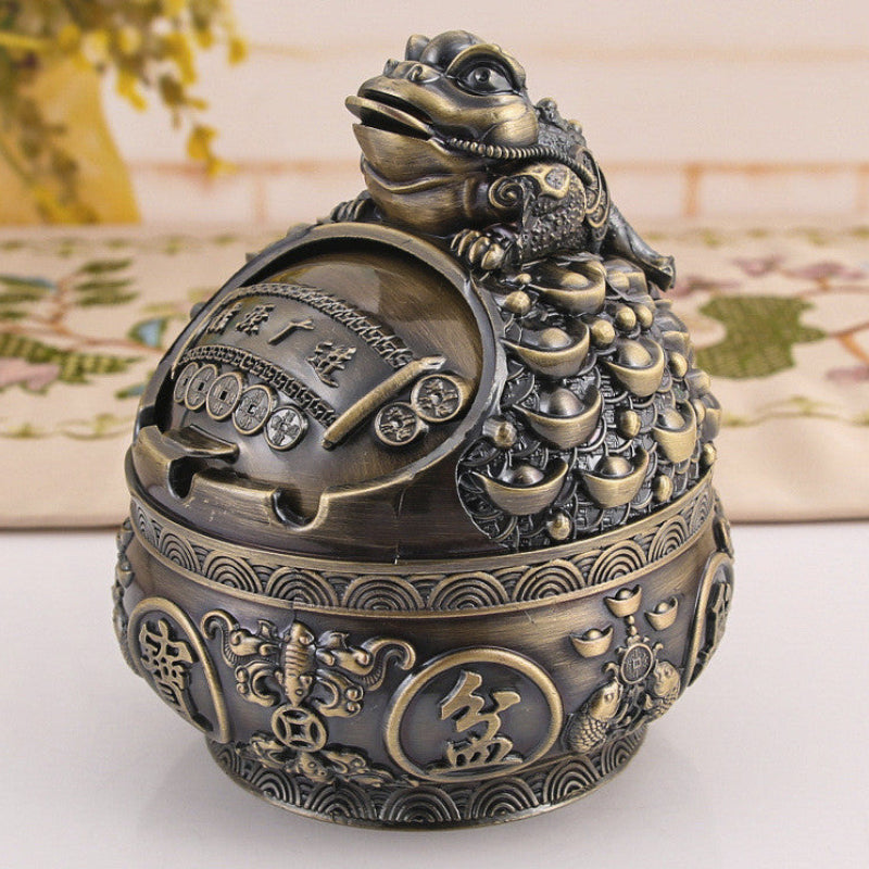 Imitation Bronze Golden Toad Yuanbao Cornucopia Ashtray