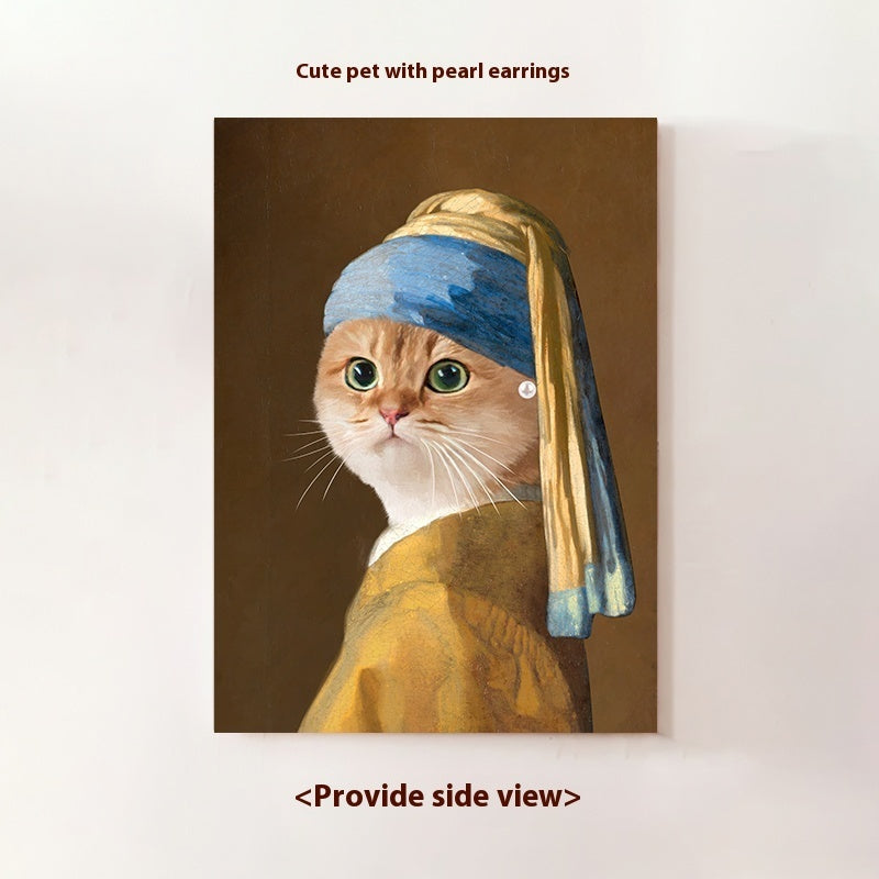 Süßes Haustier in Ölgemälde Katze Hund Kopf benutzerdefinierte Portrait