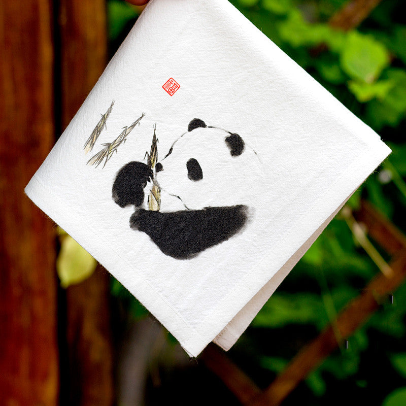 Panda Gift Chinese Characteristic Gift Handkerchief Small Square Handkerchief