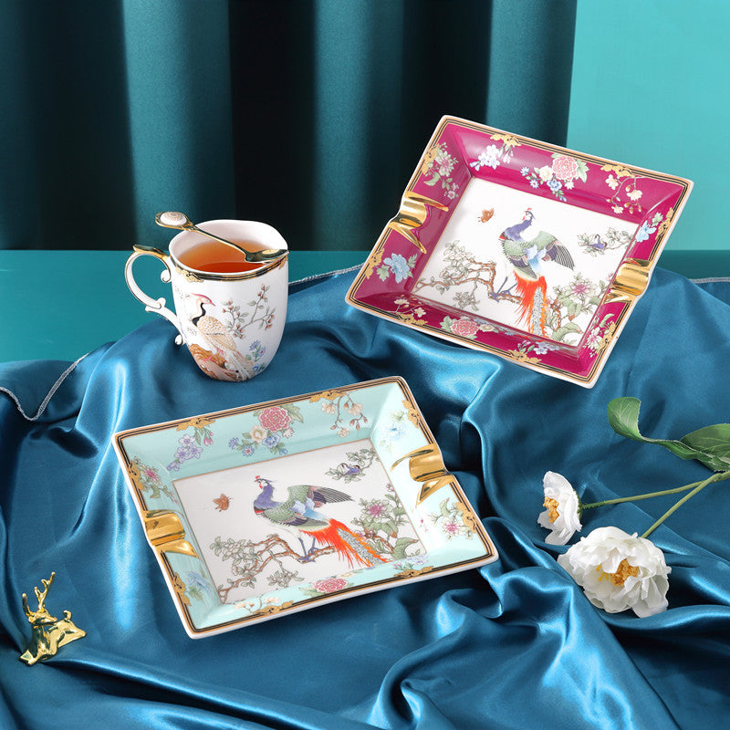 Goldmalerei Haushalt Wohnzimmer großer Keramik -Aschenbecher