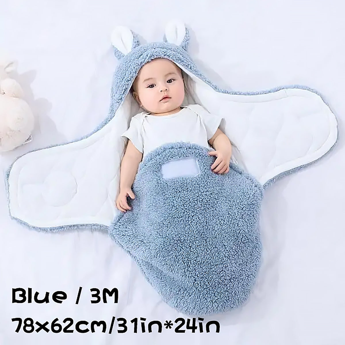 Warm Baby Swaddle Blanket Plush Newborn Sleep Sack-5
