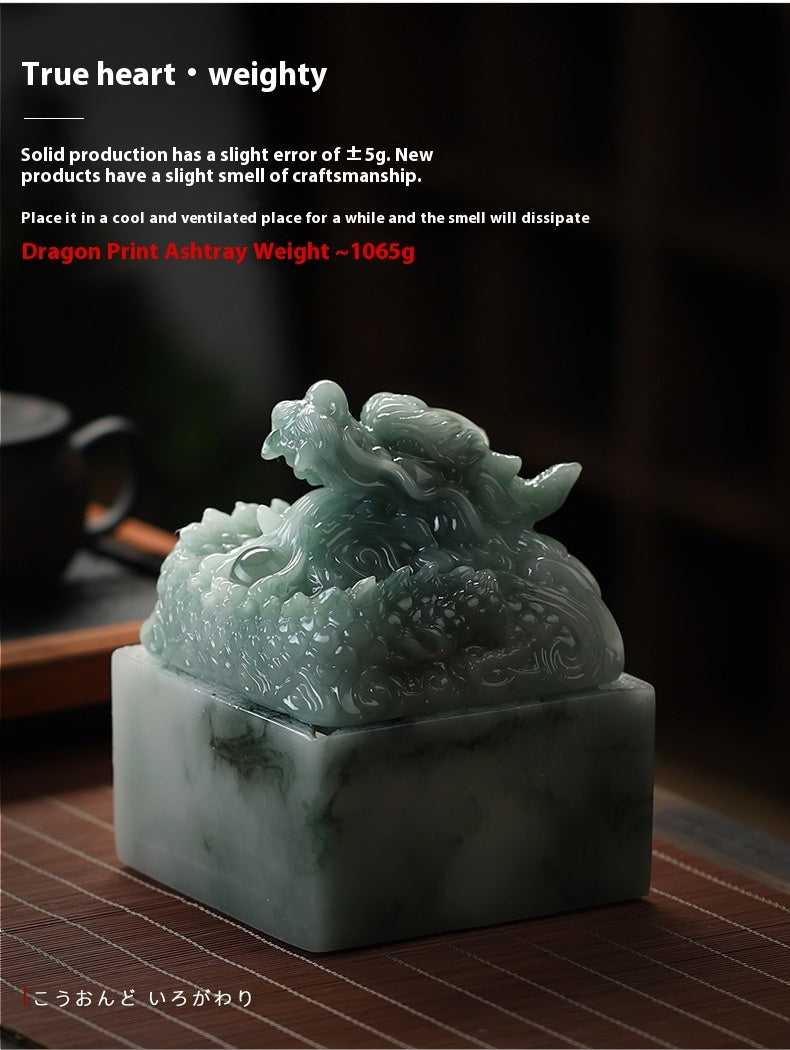 Harz Jade Chinese Dragon gedruckt Aschenbecher