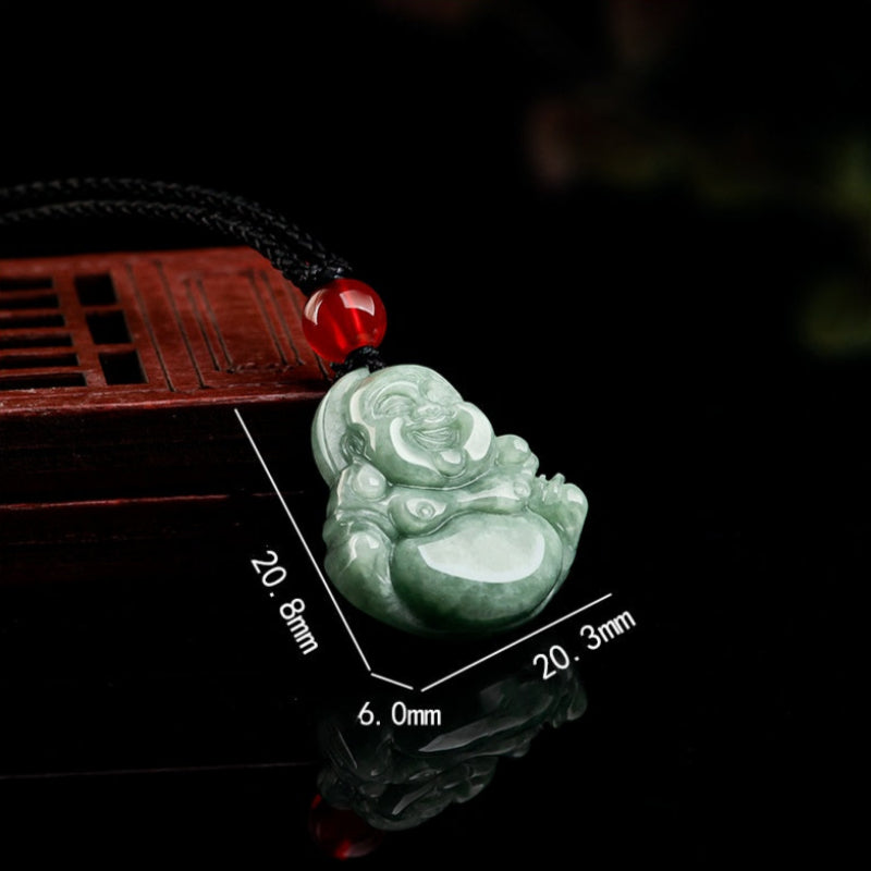 Natural Jadeite Bean Seed Buddha Jade Four Square Jade Pendant