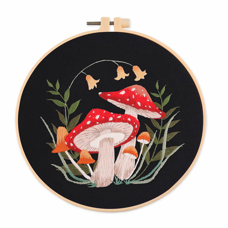 Mushroom Pattern Series Small Fresh Handmade Embroidery Material Kit Set