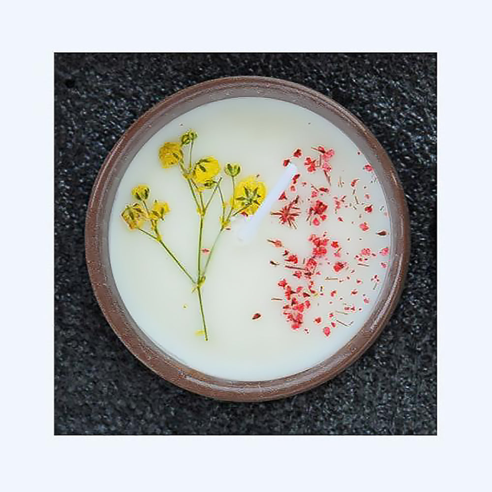 Dried Flower Scented Candle Mini Ceramic Soy Wax Cup-10