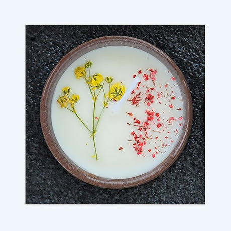 Dried Flower Scented Candle Mini Ceramic Soy Wax Cup-10