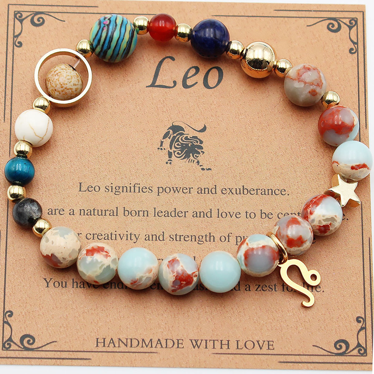 Zodiac Bracelet with Natural Agate & Shoushan Stone 12 Constellations-6
