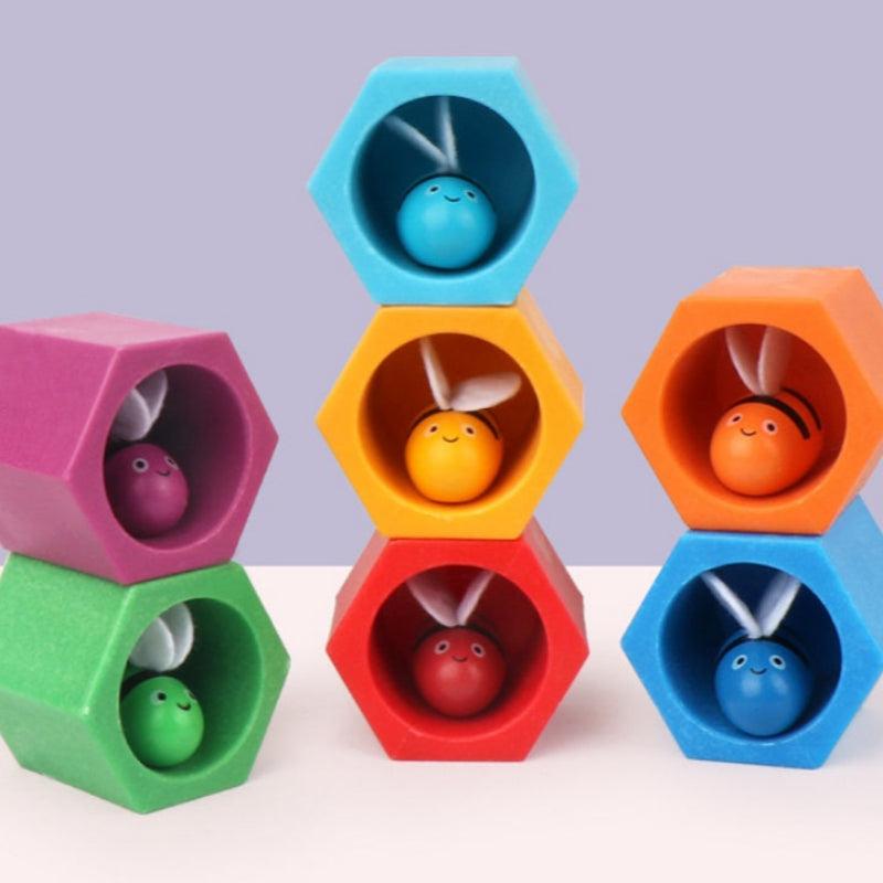 Wooden Hive Board Toys Children Early Education Sensory Toys for Kids Hand-eye Coordination Game