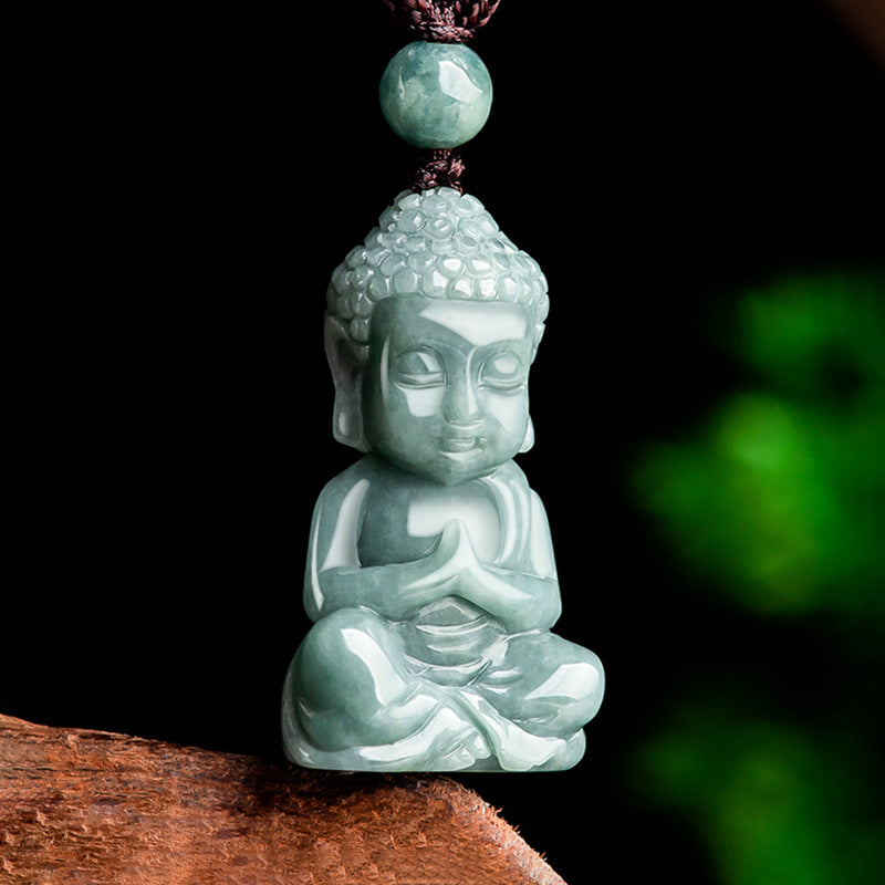 Jade Blue Water 3D Buddha Pendant