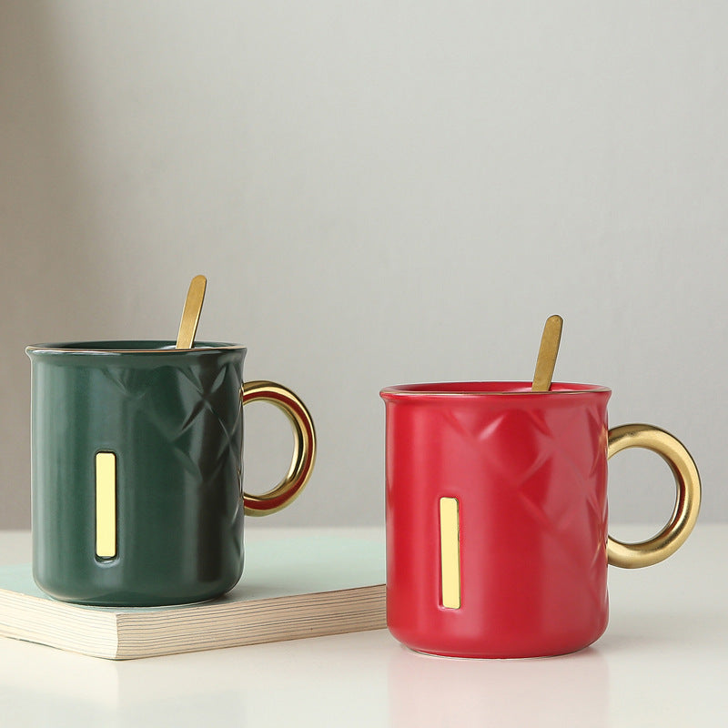 Kreative Keramiktasse Kaffeetasse mit vergoldetem Griff
