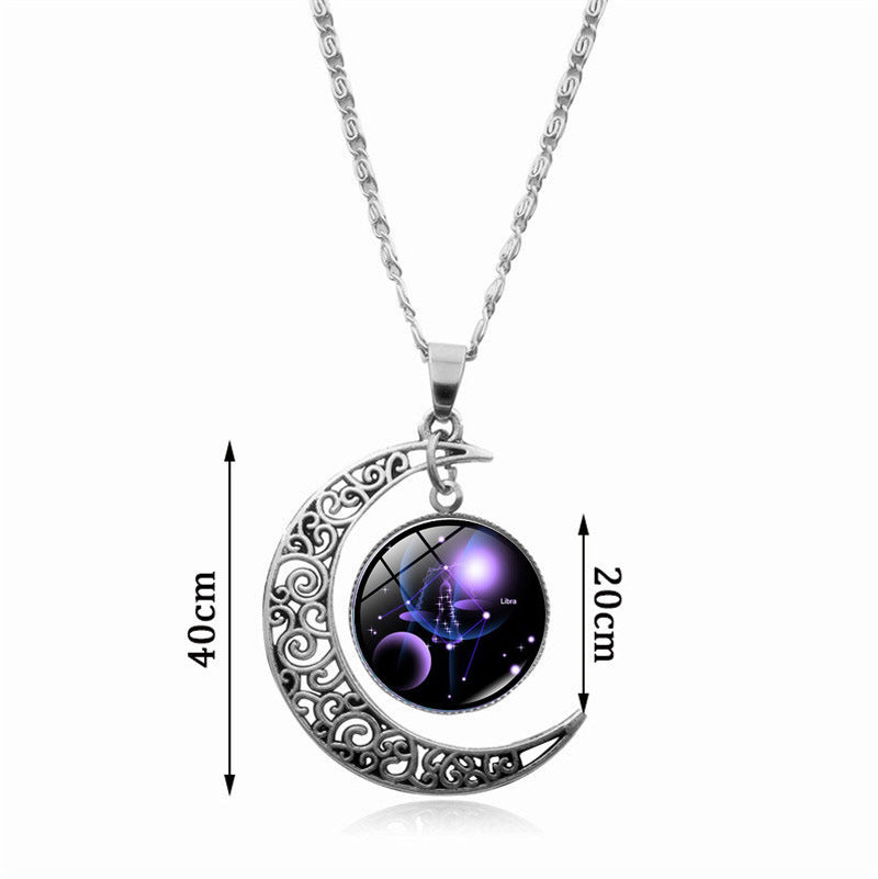Zodiac Necklace for Women Star Sign Astrology Pendant-4