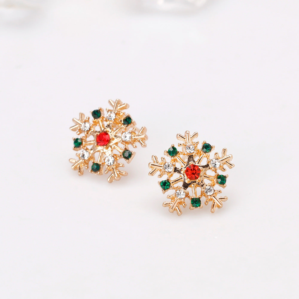 Snowflake Diamond Earrings for Women Holiday Gift-3