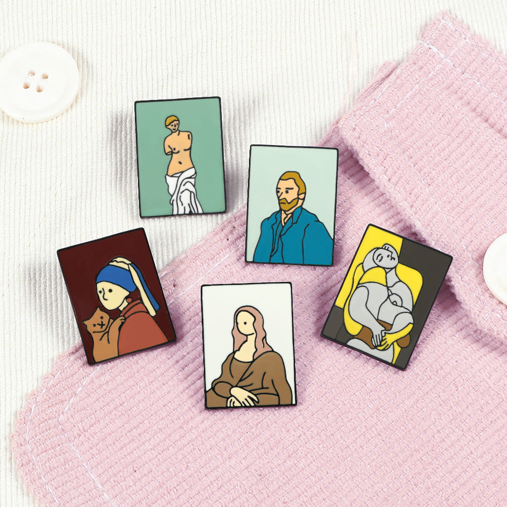 Personalisierte abstrakte Kunstölmalerei Brosche