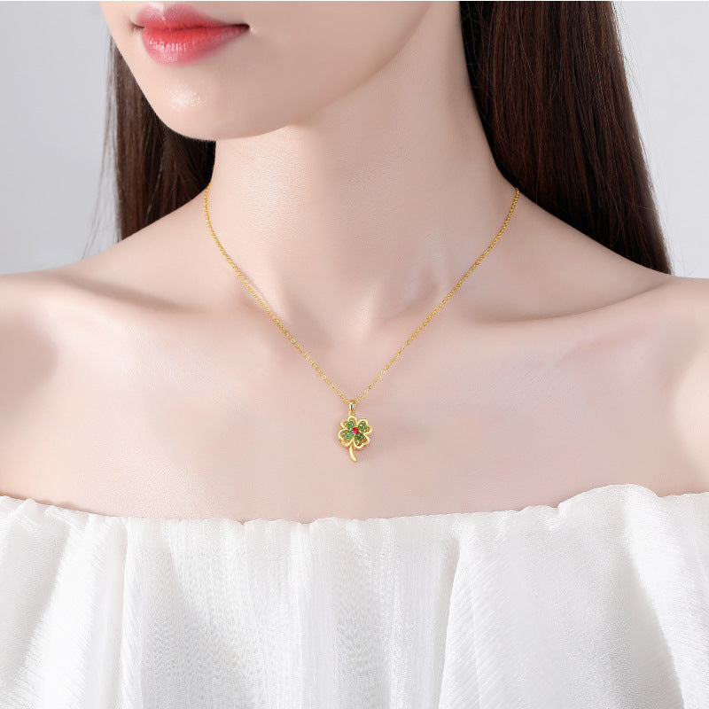 S925 Sterling Silber Natural Hotan Jade Halskette