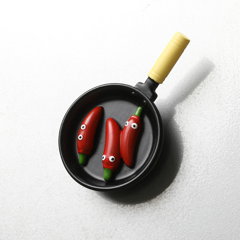 Funny Mini Frying Pan – Realistic Food Fridge Magnet-8