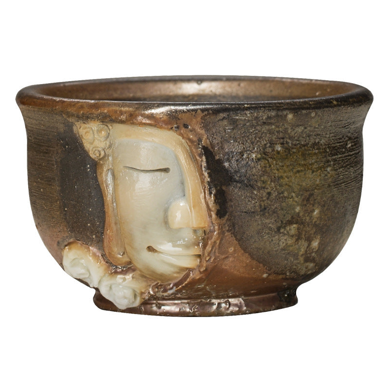 Handgeschnitzte Buddha Gesicht Teetasse Keramik