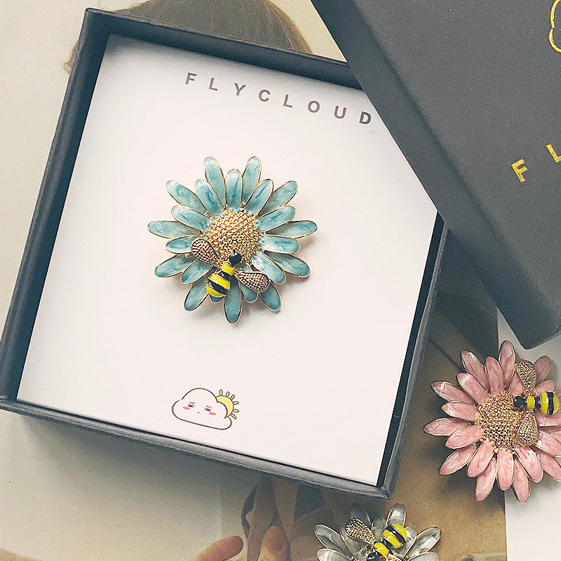 Neue Sonnenblume Daisy Brosche Bag Anhänger Abzeichen