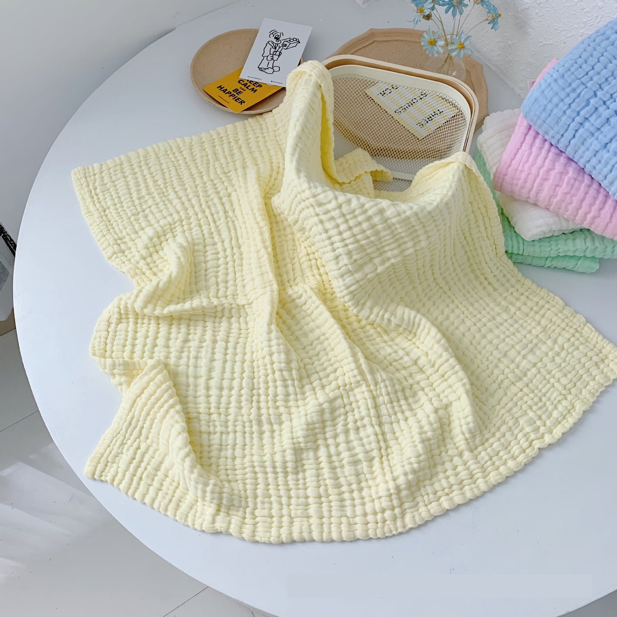 Plain Color All Cotton 6-layer Gauze Bubble Cotton Children's Quilts